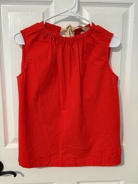 Mignon Vibrant Red Sleeveless Tie-Neck Camisole